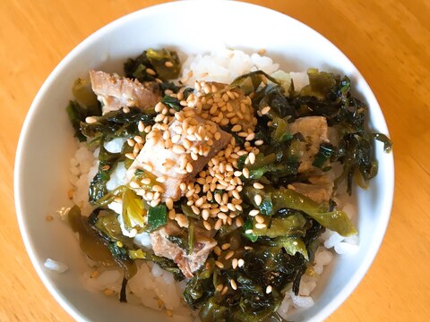 高菜チャーシュー丼